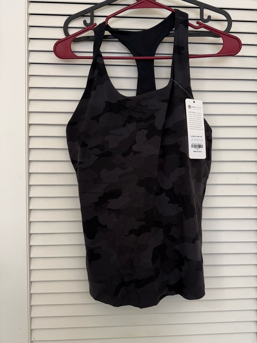 CRZ YOGA Black Camo Racerback tankini  Swim top
